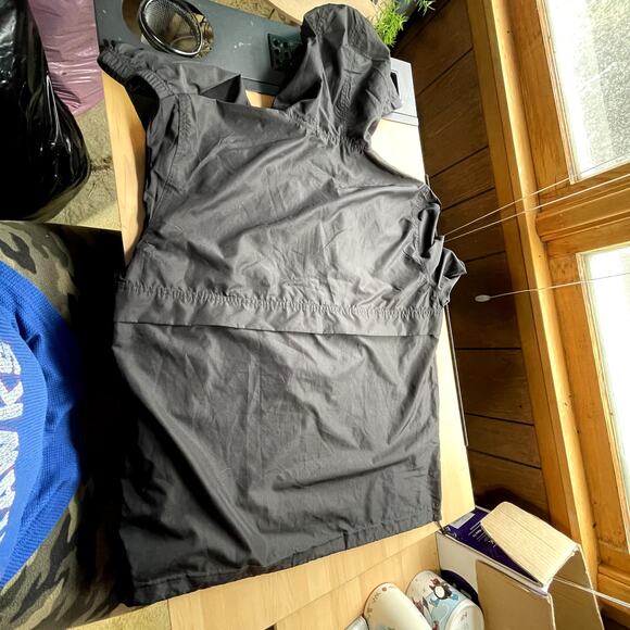 Swiss Tech M 38-40 unisex Pullover black windbreaker hood draw hem pockets - Picture 9 of 9